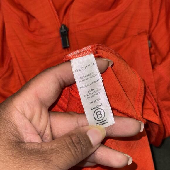 Athleta Pacifica Baja Jacket On Fire Orange Full Zip Hoodie Size XS Activewear - Picture 7 of 7